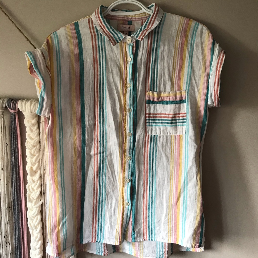 PERSE LINEN BUTTON UP SHIRT